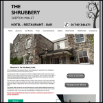 Screen shot of the The Shrubbery Hotel Ltd website.