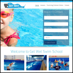 Screen shot of the Get wet swim school website.