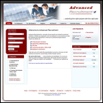 Screen shot of the Advance Recruitment Solutions Ltd website.