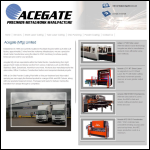Screen shot of the Acegate (Manufacturing) Ltd website.