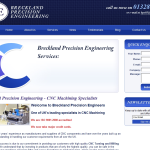 Screen shot of the Breckland Precision Engineering Ltd website.