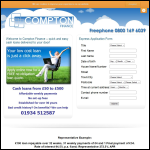 Screen shot of the Compton Finance Ltd website.