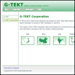 Screen shot of the G-tekt Europe Manufacturing Ltd website.