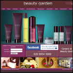 Screen shot of the The Beauty Garden Ltd website.