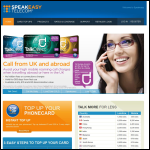 Screen shot of the Speakeasy Telecom Ltd website.