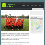 Screen shot of the Kingsbury Town Football Club website.