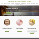 Screen shot of the Axminster Health & Wellbeing Centre website.