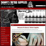 Screen shot of the Dannys Tattoo Supplies Ltd website.