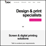 Screen shot of the Bex Design & Print Ltd website.
