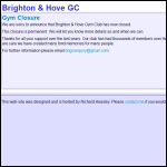 Screen shot of the Brighton & Hove Gym Club Ltd website.
