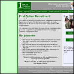 Screen shot of the First Option Recruitment Ltd website.