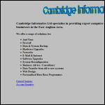 Screen shot of the Cambridge Informatics Ltd website.