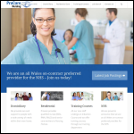 Screen shot of the Procare Nursing Agency Ltd website.