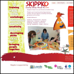 Screen shot of the Skippko Arts Team website.