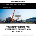 Screen shot of the Able Crane Services Ltd website.