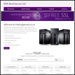 Screen shot of the Web Hosting Servers Ltd website.