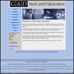 Screen shot of the G & D Steel & Fabrications Ltd website.