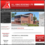 Screen shot of the A.L. King (Roofing) Ltd website.