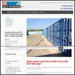 Screen shot of the AB Self Storage website.
