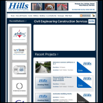 Screen shot of the Hills Contractors Ltd website.