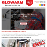 Screen shot of the Glowarm Plumbing & Heating Services Ltd website.