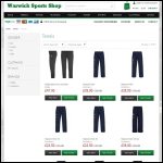 Screen shot of the Warwick Sports Ltd website.