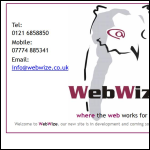 Screen shot of the Webwize Ltd website.