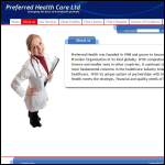 Screen shot of the Preferred Health Care Ltd website.