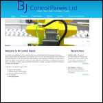 Screen shot of the BJ Control Panels Ltd website.