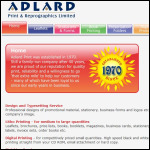 Screen shot of the Adlard Print & Reprographics Ltd website.