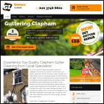 Screen shot of the Gutter Cleaning Clapham website.