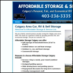 Screen shot of the Affordable Self Storage Ltd website.