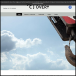 Screen shot of the C J Overy website.