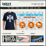 Screen shot of the T Shirt Screen Printing website.