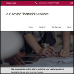 Screen shot of the A. E. Taylor Financial Services Ltd website.