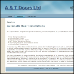 Screen shot of the A & T Doors (Maintenance) Ltd website.