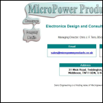 Screen shot of the Micropower Products Ltd website.