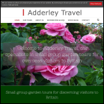 Screen shot of the Adderley Travel Ltd website.