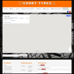 Screen shot of the Corby Tyres Ltd website.