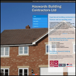 Screen shot of the Haywards Building Contractors Ltd website.