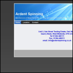 Screen shot of the Ardent Spinning Co. website.
