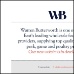 Screen shot of the Warren Butterworth Catering Butchers Ltd website.