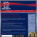 Screen shot of the Alpha Sheetmetal & Ductwork Services Ltd website.