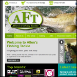 Screen shot of the Allen's Fishing Tackle Ltd website.