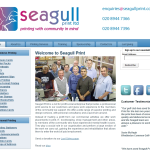 Screen shot of the Seagull Print Ltd website.