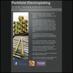 Screen shot of the Parkfield Electroplating website.