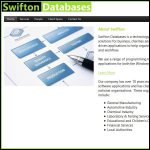 Screen shot of the Swifton Databases Ltd website.