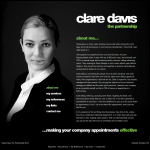Screen shot of the Clare Davis the Partnership website.