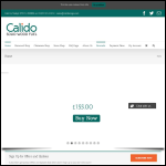 Screen shot of the Calido Logs & Stoves website.