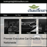 Screen shot of the 365chauffeurs.com Ltd website.